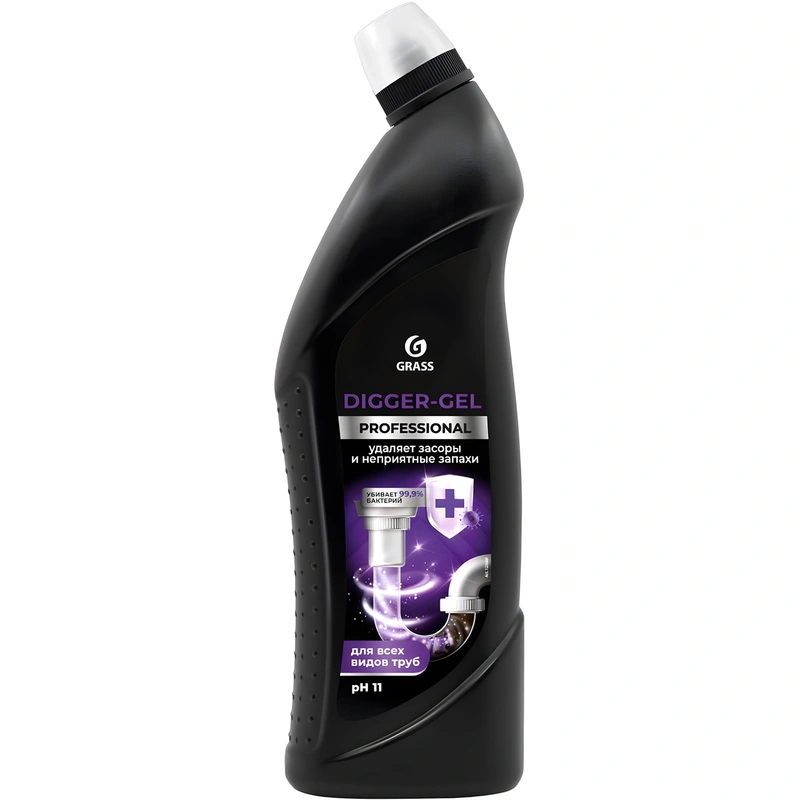 Средство для прочистки труб "DIGGER-GEL PROFESSIONAL" 1 л "GRASS"
