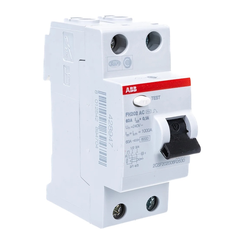 Автоматический выкл. ABB дифф.тока УЗО FH202 2P 63А 30mA AC