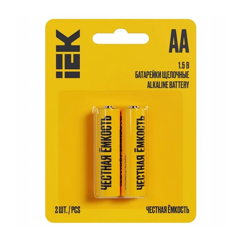 Батарейка щелочная Alkaline LR06/AA блистер 2 шт IEK