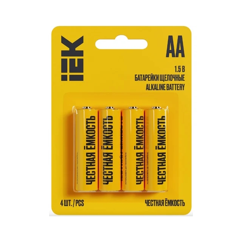 Батарейка щелочная Alkaline LR06/AA блистер 4 шт IEK