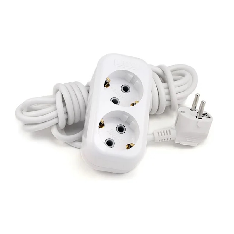 Сетевой удлинитель LUX У2-Е-03 2-местный с з/к, 250В 16А, 3м