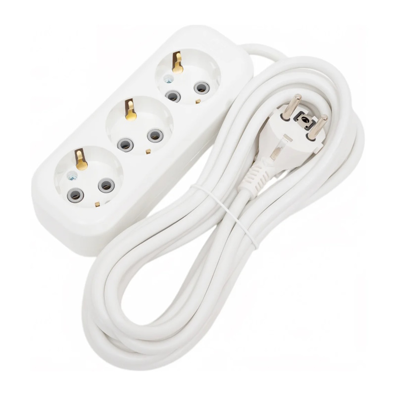 Сетевой удлинитель LUX У3-Е-02 3-местный с з/к, 250В 16А, 2м
