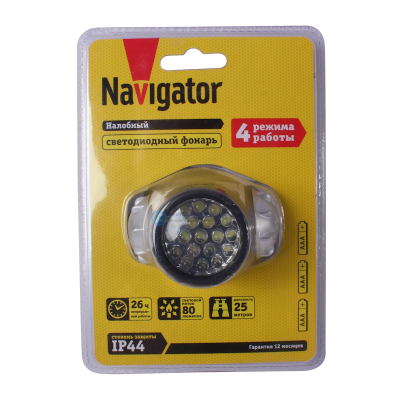 Фонарь налобный светодиодный NPT-H05-3AAA 19 LED Navigator Group