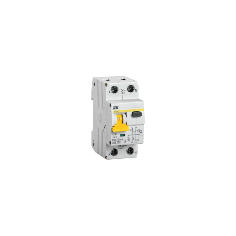 Автомат дифференциальный 2п 32А 30мА тип А 6кА IEK MAD22-5-032-C-30