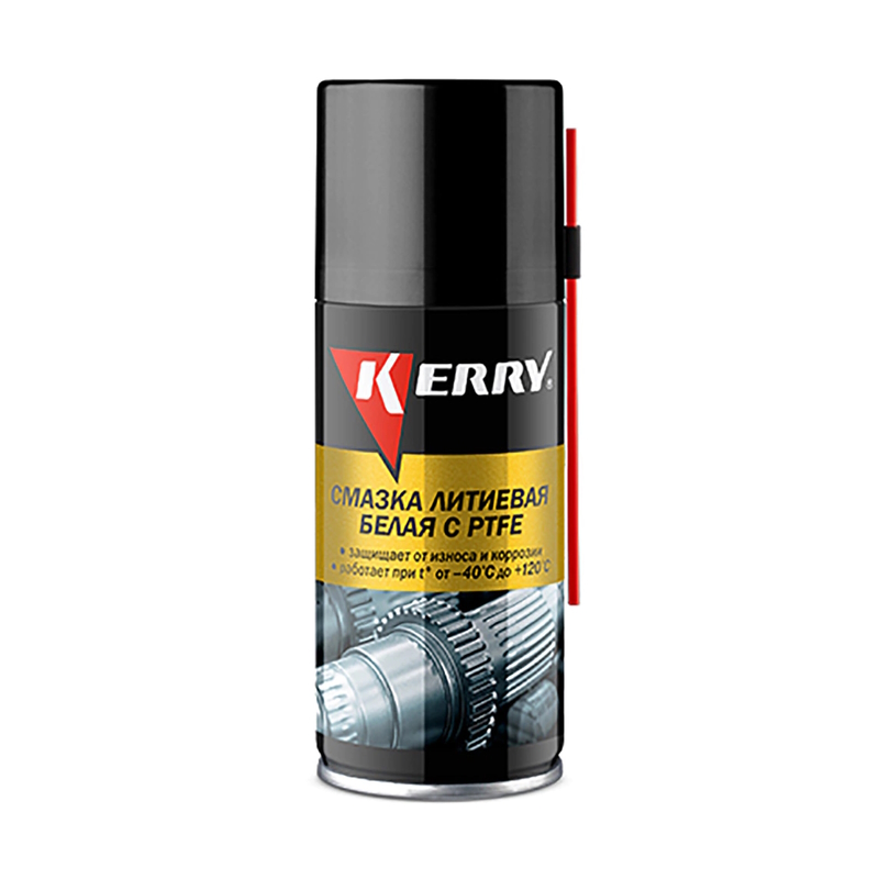 Смазка аэразоль литиевая белая С PTFE 210 мл "KERRY" KR-942-1