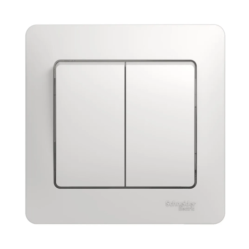 GLOSSA Systeme Electric Выключатель внутр-ий 2-х клав в сборе Белый