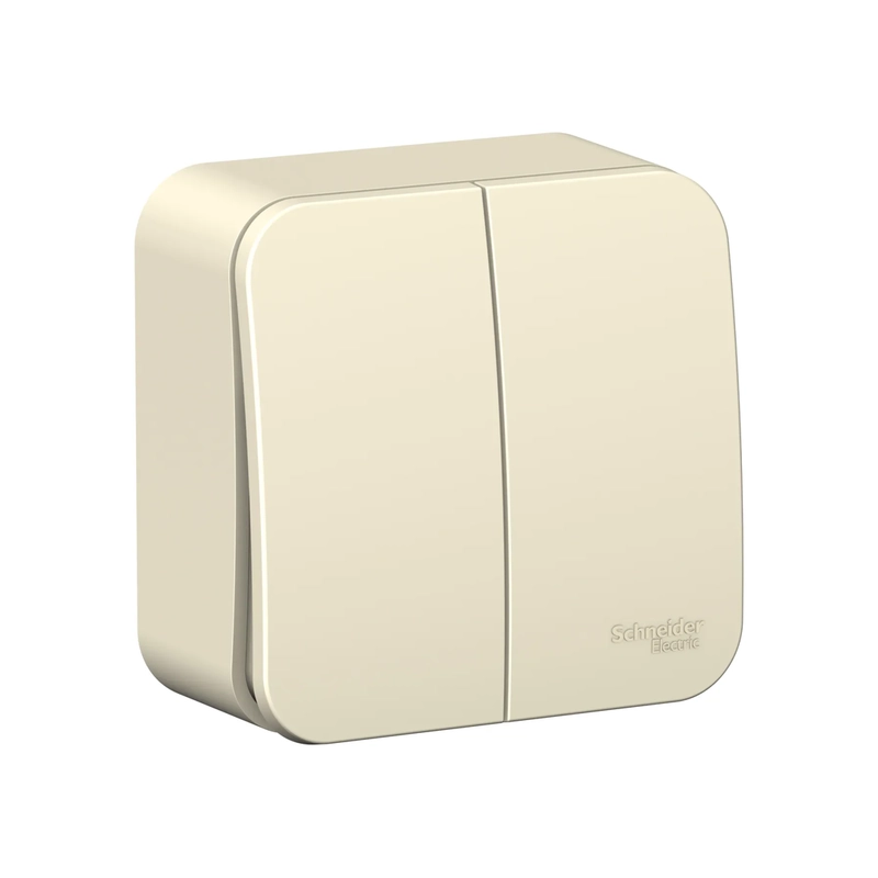 BLANCA Systeme Electric Выключатель внутр-ий 2-х клав в сборе молочный 10А 250В
