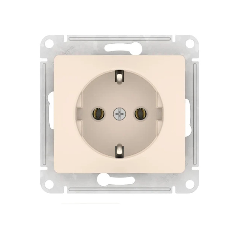 GLOSSA Systeme Electric Розетка с заземл без рамки Бежевая