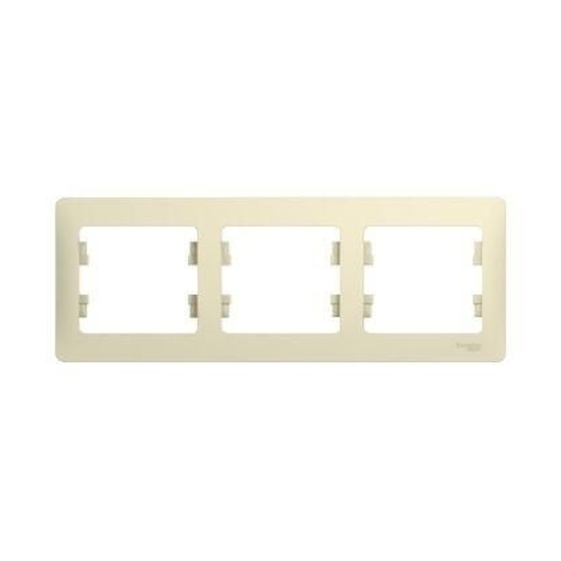 GLOSSA Systeme Electric Рамка горизонт 3 поста Бежевая