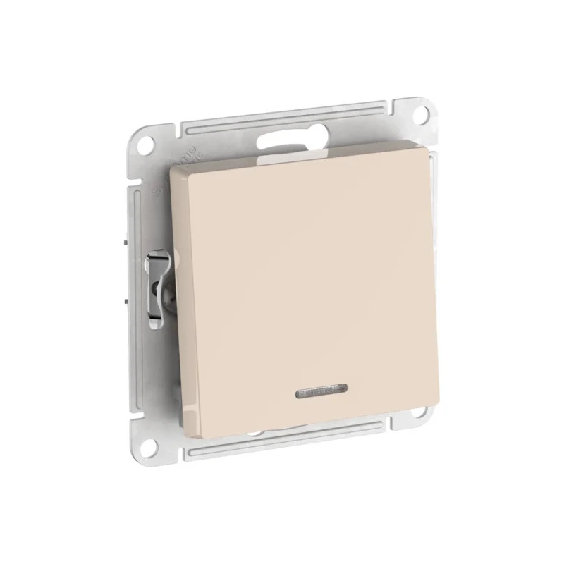 AtlasDesign Systeme Electric Бежевый 1-клавишный Выключатель с подсветкой, сх.1а, 10АХ