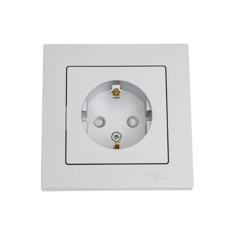 AtlasDesign Systeme Electric Белый Розетка с/з со шт., 16А, (в сборе с рамкой)