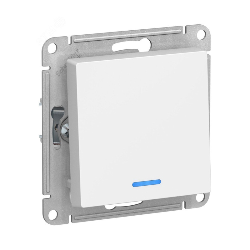 AtlasDesign Systeme Electric Белый 1-клавишный Выключатель с подсветкой, сх.1а, 10АХ