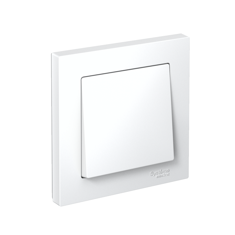 AtlasDesign Systeme Electric Белый Выключатель 1-кл. сх.1, 10АХ, (в сборе с рамкой)