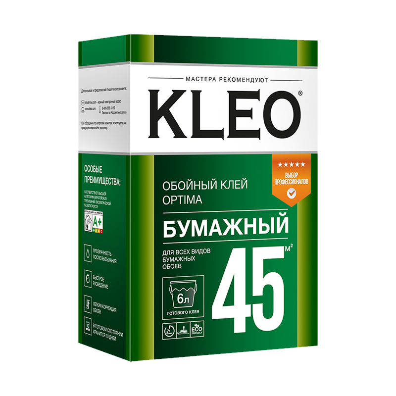 Клей для бумажных обоев "OPTIMA" 120 Г "KLEO"