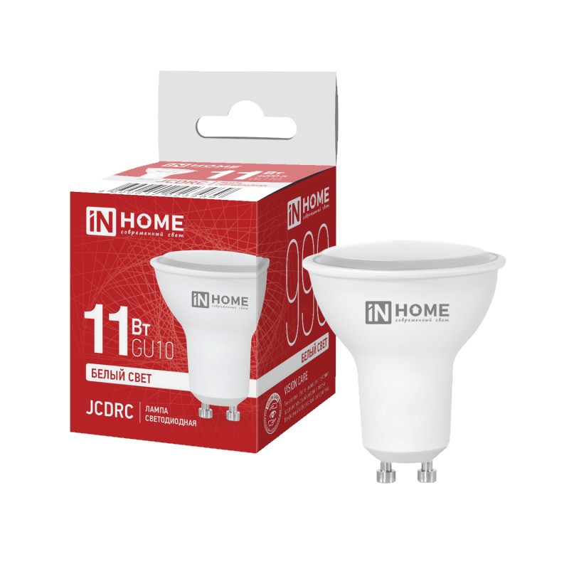 Лампа светодиодная LED-JCDRC-VC 11Вт 230В GU10 4000К 990Лм IN HOME