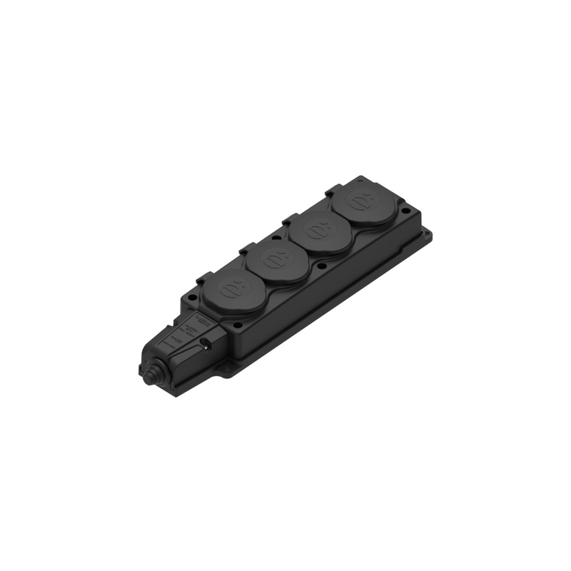 Systeme Electric Колодка 4-х местная с заглушками с/з каучук 16А 250В IP44
