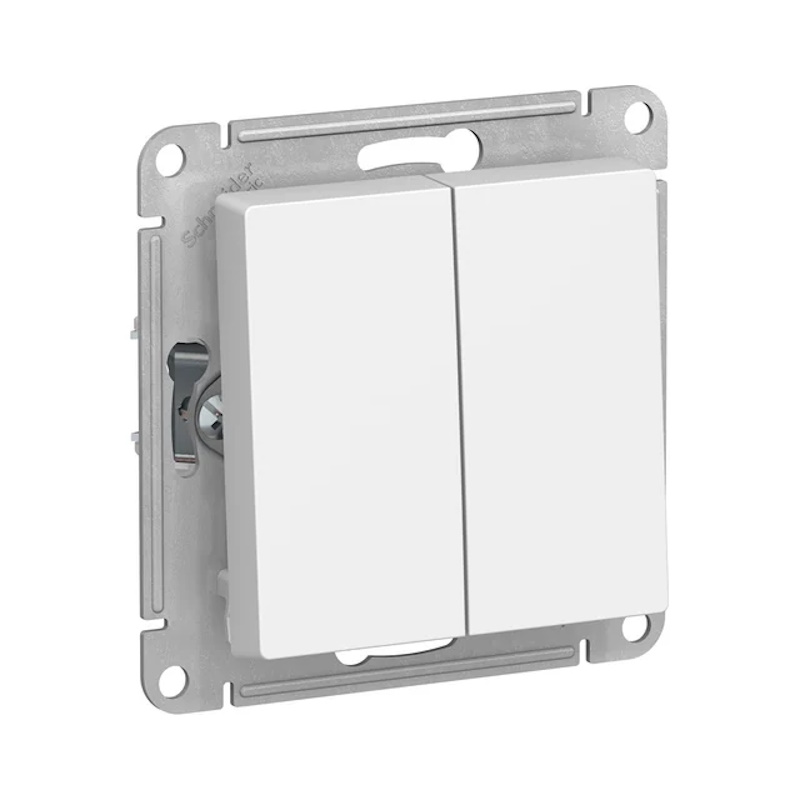 AtlasDesign Systeme Electric Белый 2-клавишный Переключатель быстрозажим, сх.6/2, 10АХ