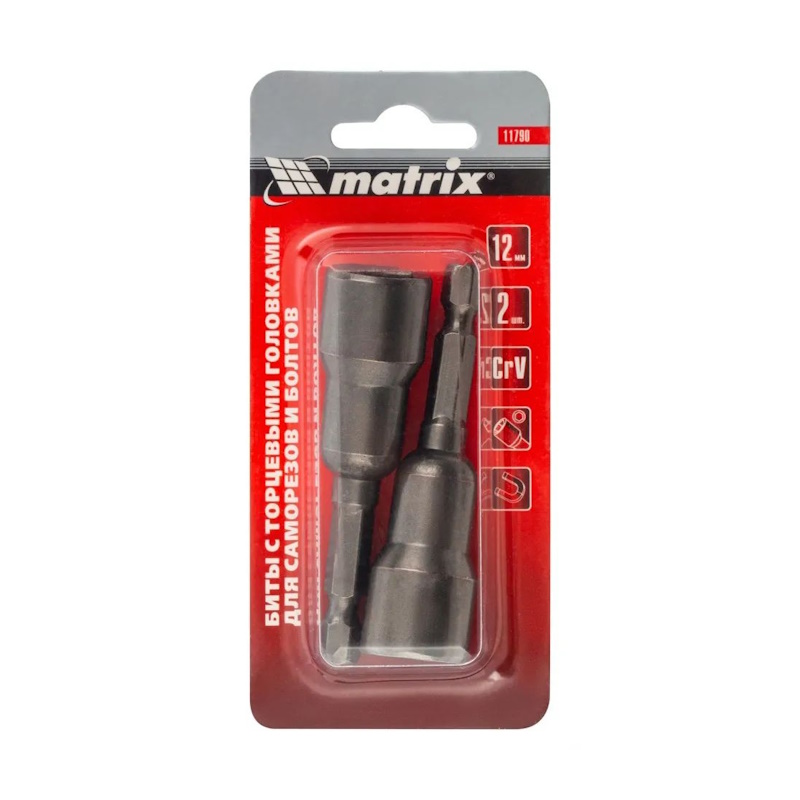 Биты с торцевыми головками 12x45 мм, 2 шт.// Matrix