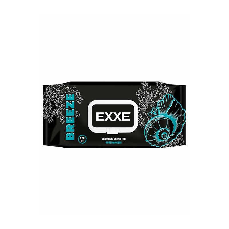 Салфетки влажные BREEZE & SILVER MEN" 120 шт EXXE