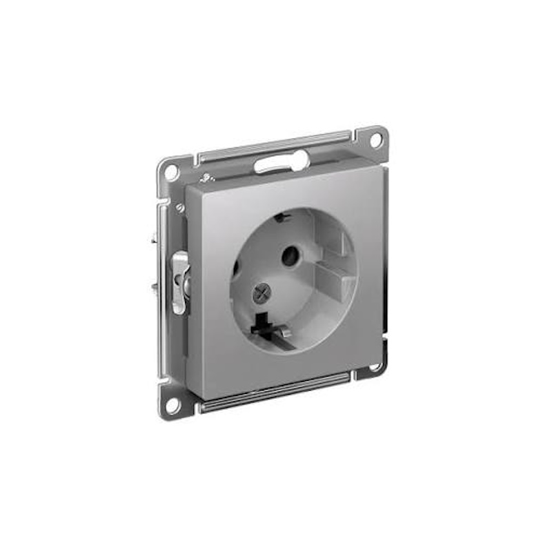 AtlasDesign Systeme Electric Алюминий Розетка с/з, 16А