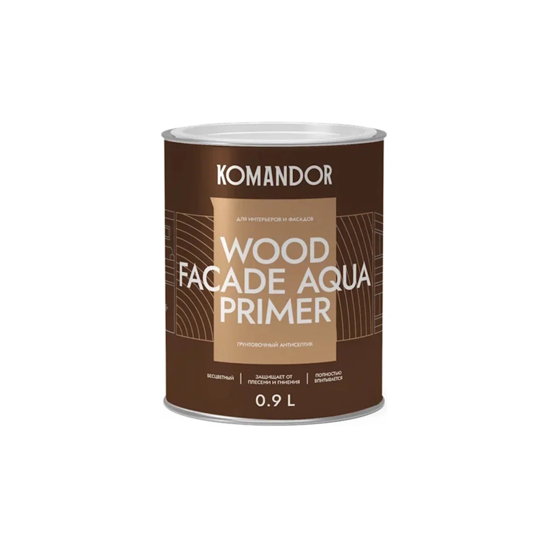 Грунтовка-антисептик для дерева WOOD FACADE AQUA PRIMER 0,9 л