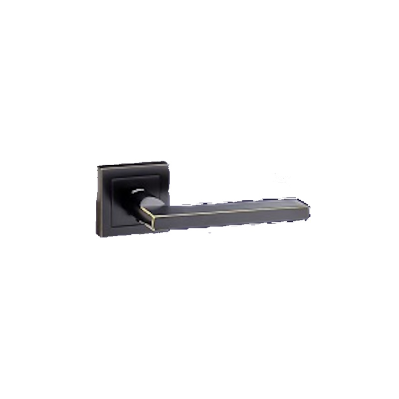 Ручка на квадратной накладке A649 BK/PB Msm Locks