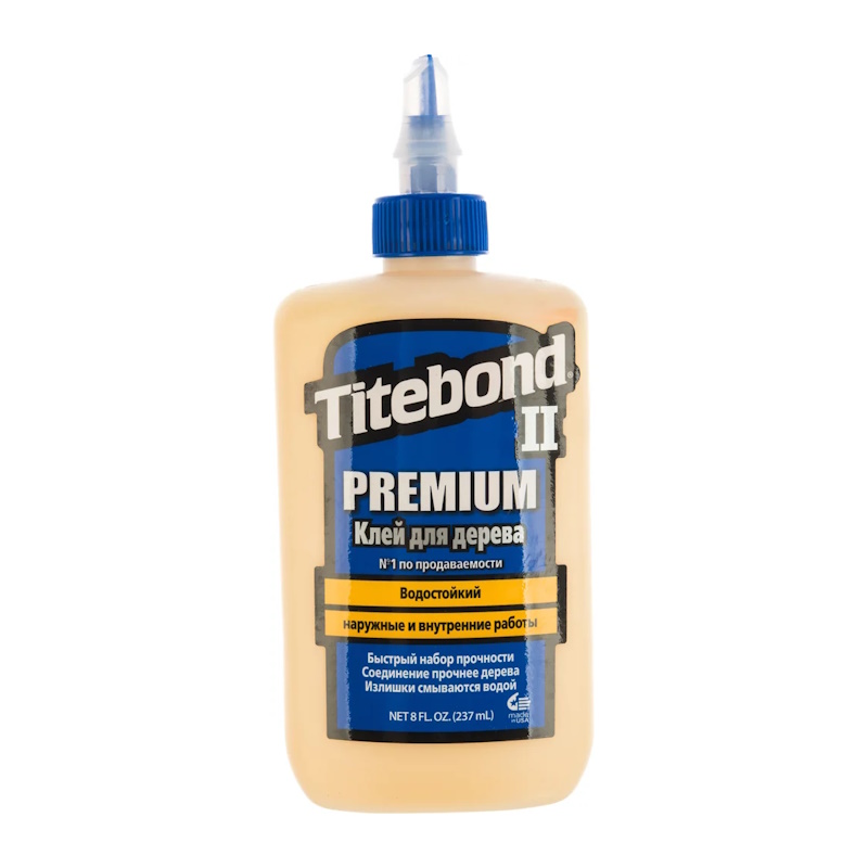 Столярный влагостойкий ПВА клей Titebond II Premium 237 мл