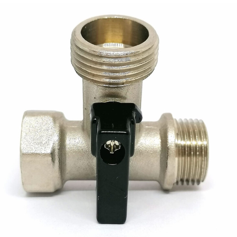 Кран для стир/посуд машины латунный проходной 1/2 x 3/4 x 1/2 Tim BL5807