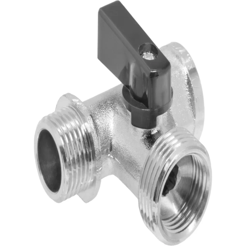 Кран для стир/посуд машины латунный проходной 1/2 x 3/4 x 1/2 Tim BL5807